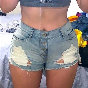 Light blue ripped shorts from express size 8